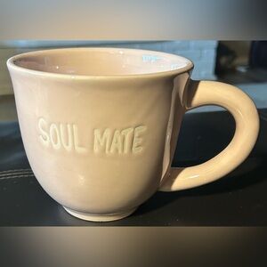 Large “Soul Mate” Beige/Pink Mug